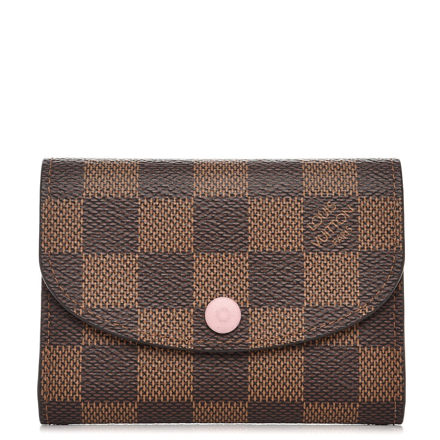 Damier Ebene Rosalie Coin Purse Rose Ballerine