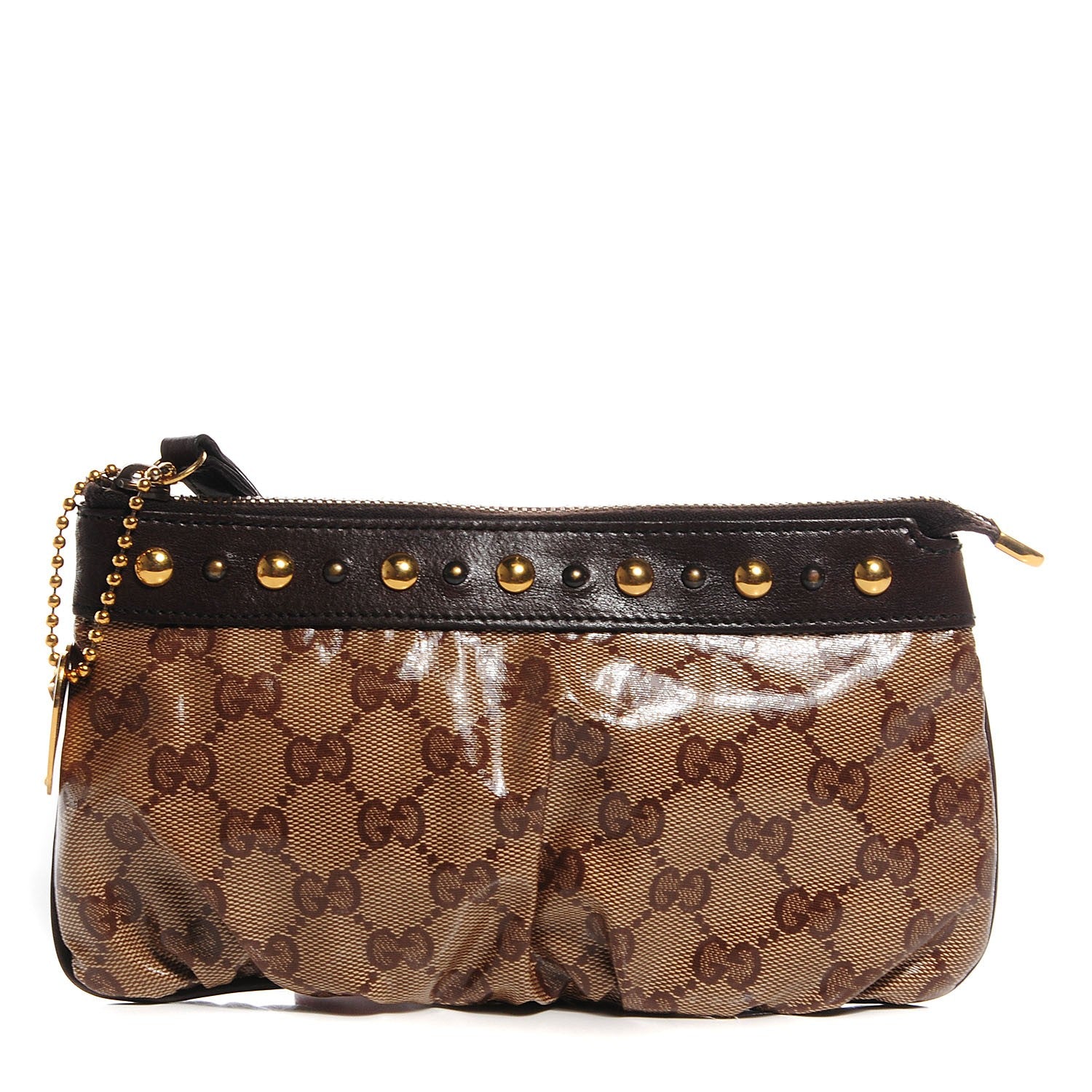 Gucci Crystal Monogram Babouska Wristlet Dark Brown 1 of 8