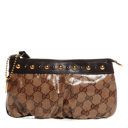 Gucci Crystal Monogram Babouska Wristlet Dark Brown 1 of 8