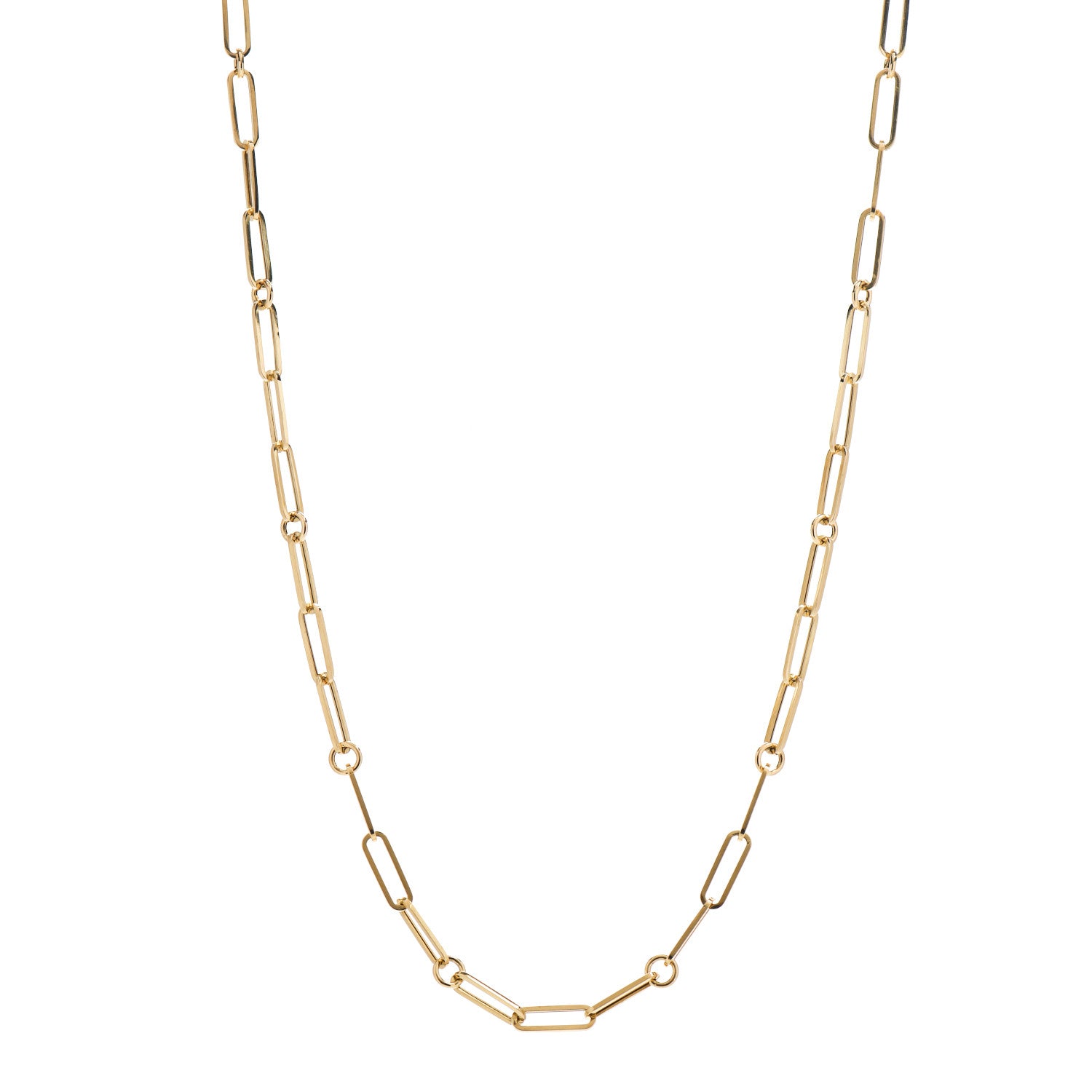 Roberto Coin 18K Yellow Gold Paper Clip Link Necklace 1 of 6