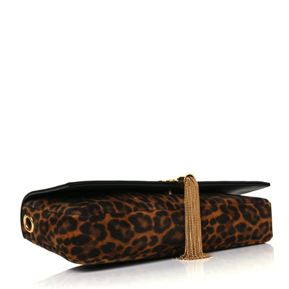 Saint Laurent Suede Leopard Print Monogram Tassel Kate 99 Naturale 4 of 8