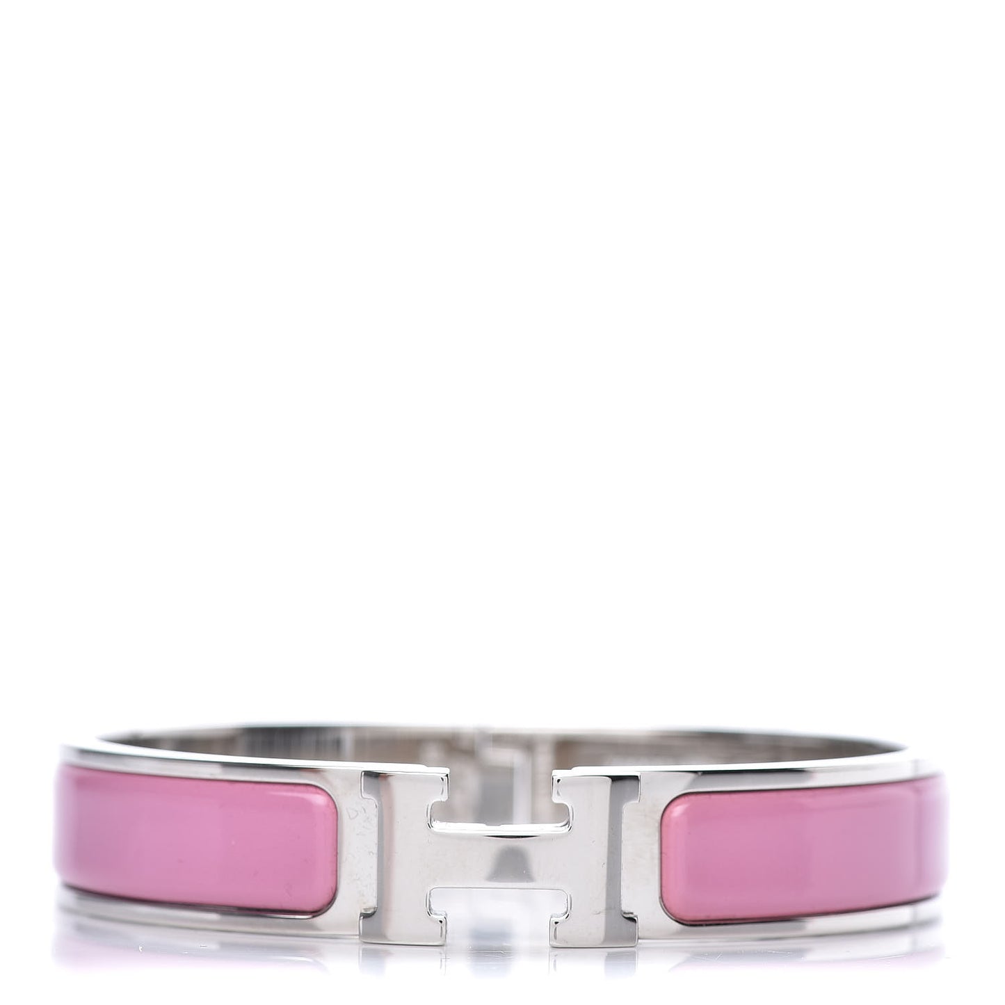 Enamel Narrow Clic Clac H Bracelet GM Rose Flamingo