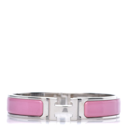 Hermes Enamel Narrow Clic Clac H Bracelet GM Rose Flamingo 1 of 6