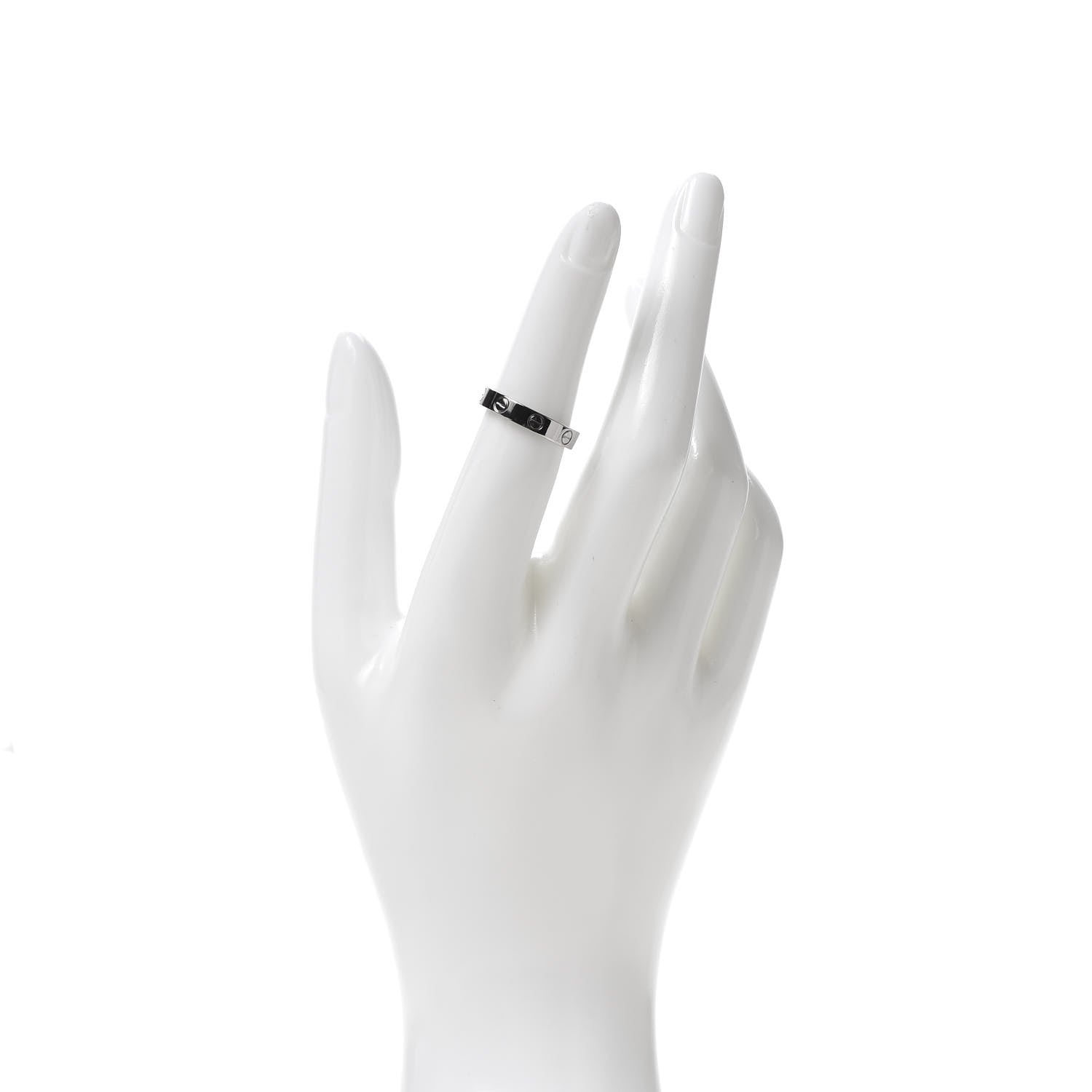 Cartier 18K White Gold 3.5mm LOVE Wedding Band Ring 51 5.75 2 of 5