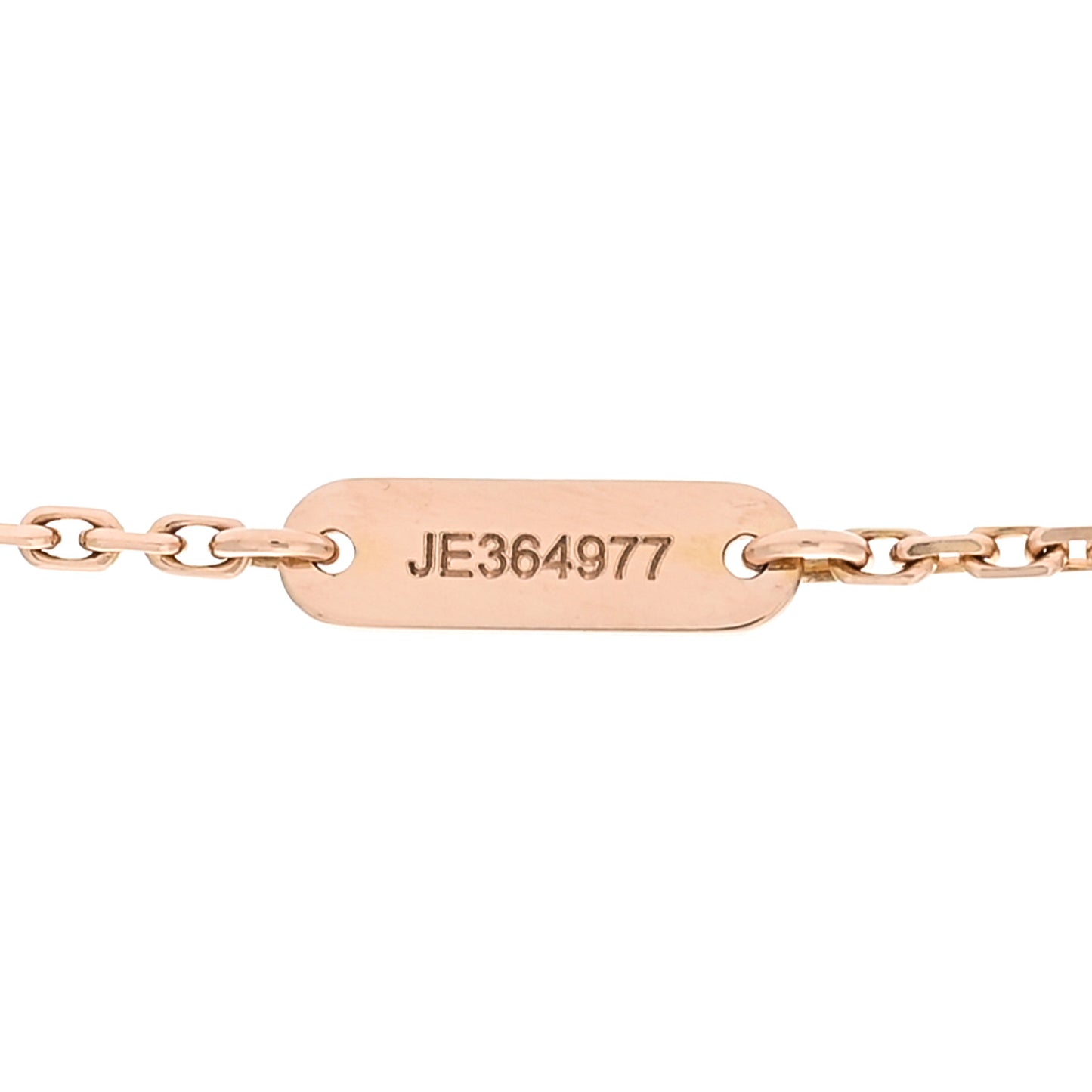 18K Rose Gold Diamond Pink Porcelain Vintage Alhambra Pendant Necklace