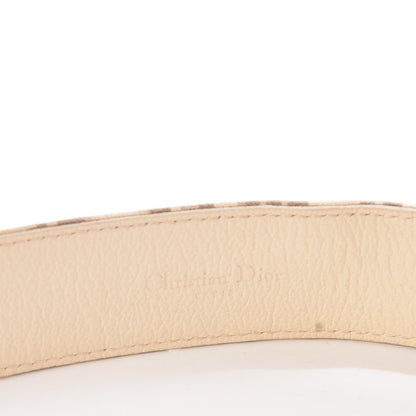 Christian Dior Canvas Monogram Vintage Flowers Embroidered Trotter Belt 90 36 Beige 4 of 6