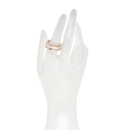 Bulgari 18K Rose Gold White Ceramic B.Zero1 Two-Band Ring 60 9 2 of 5