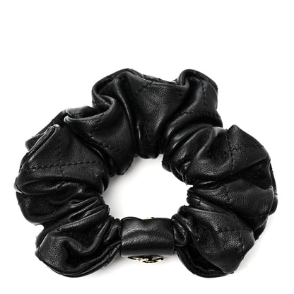 Chanel Lambskin Quilted CC Hair Scrunchie Black 3 of 4