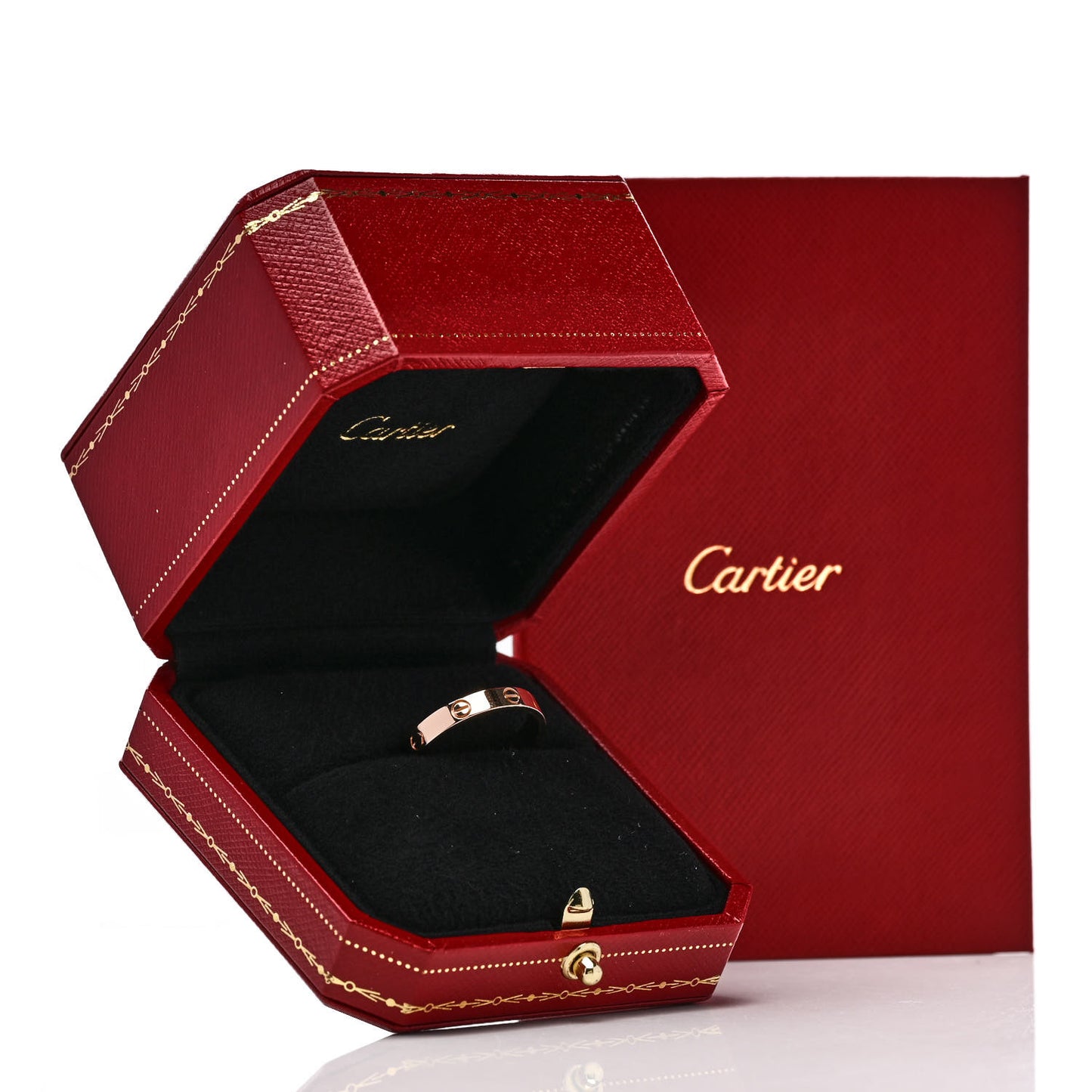 18K Pink Gold 3.6mm LOVE Wedding Band Ring 61 9.5