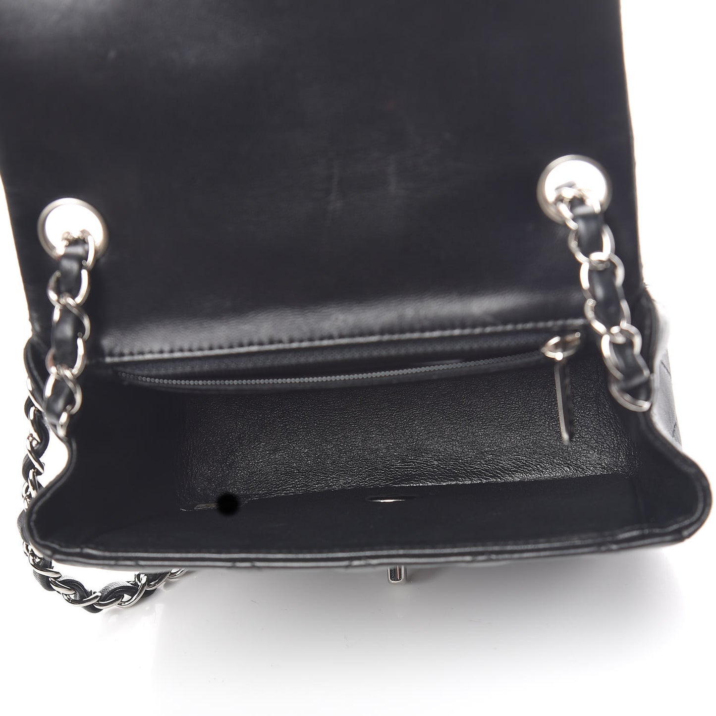 Lambskin Quilted Mini Square Flap Black