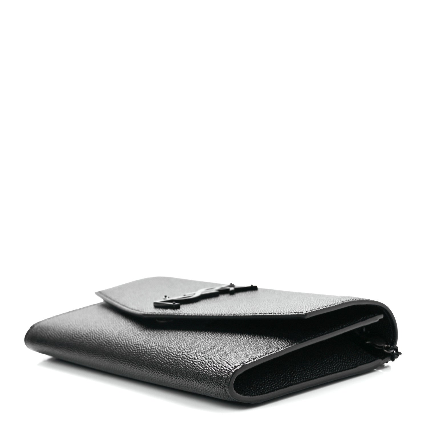 Saint Laurent Grain De Poudre Uptown Chain Wallet Black 11 of 14