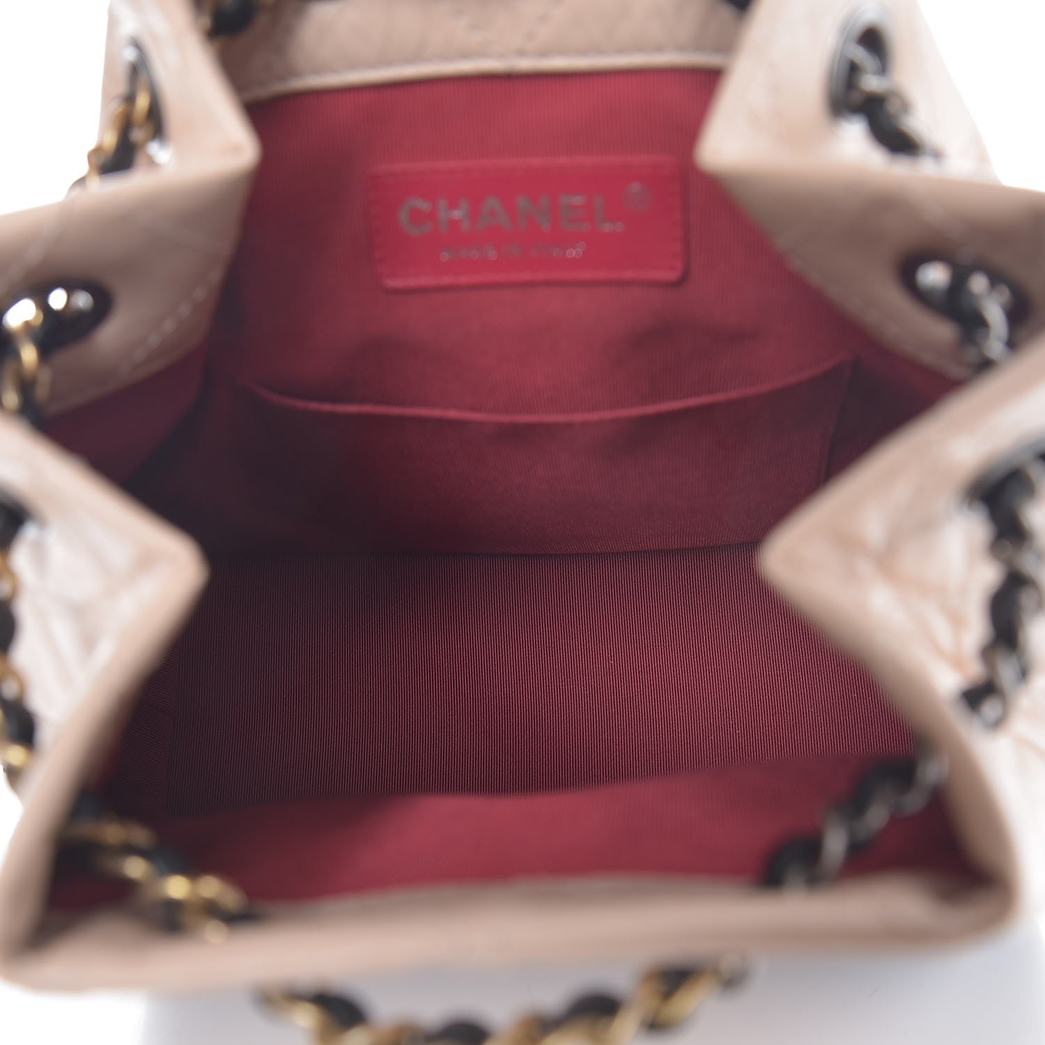 Chanel Aged Calfskin Quilted Small Gabrielle Backpack Beige Black 5 of 8