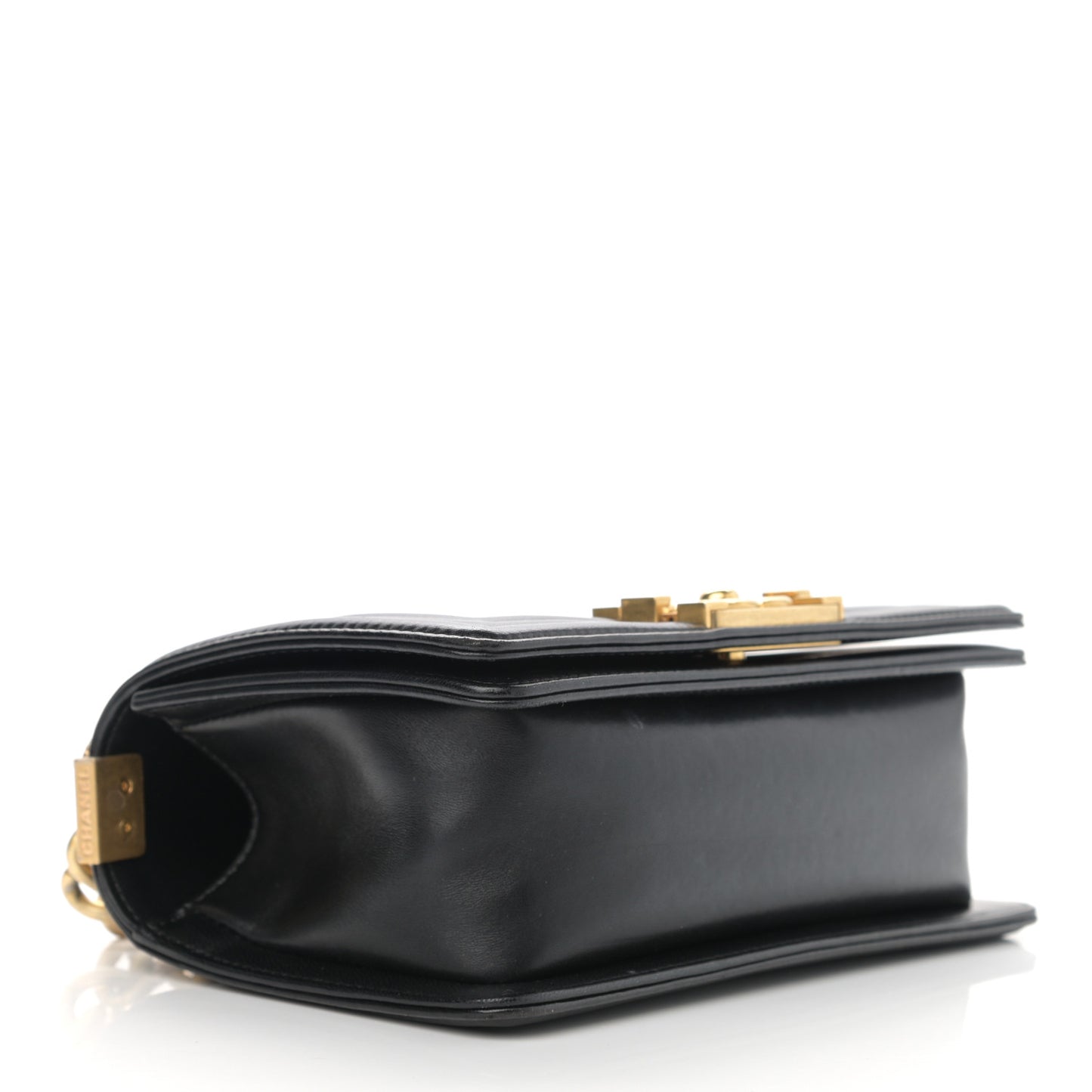 Lambskin Quilted Small Boy Flap Black