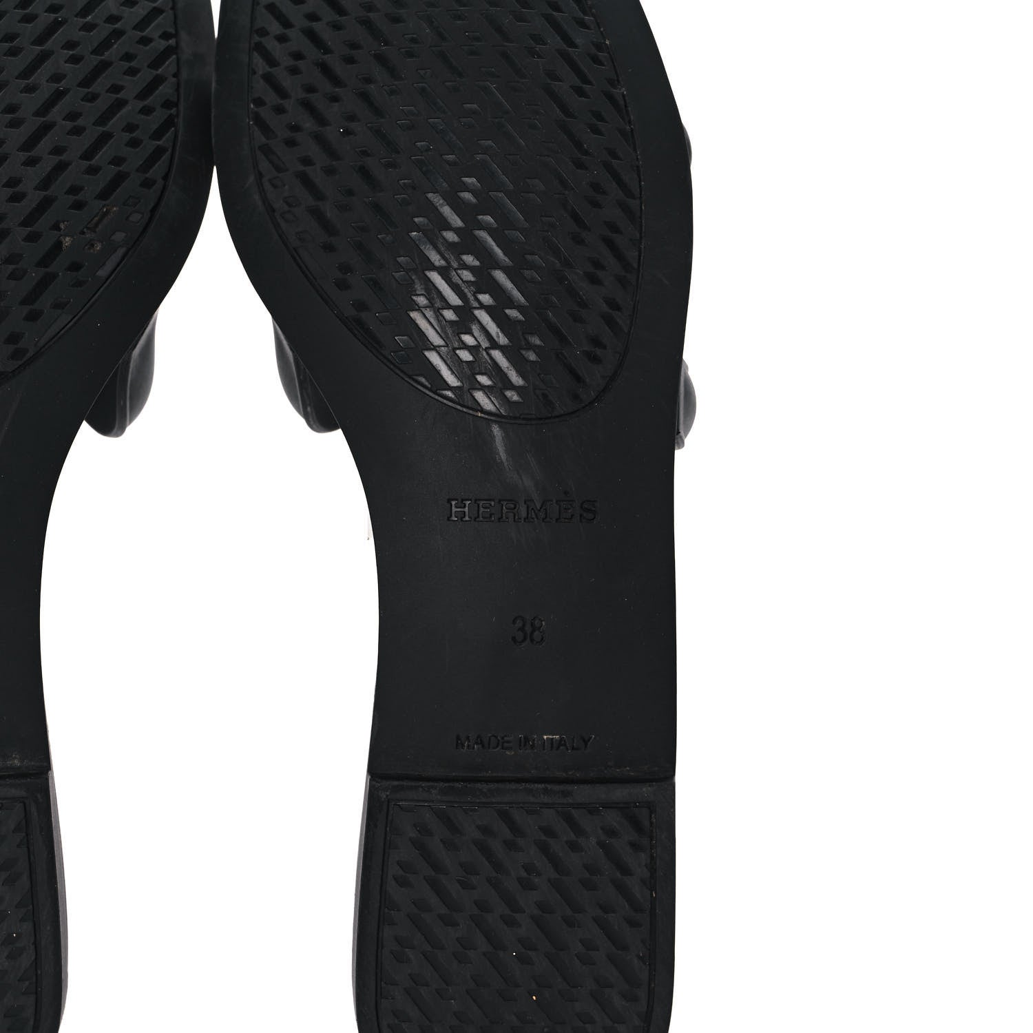 Hermes Rubber Aloha Sandals 38 Black 6 of 9