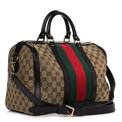 Gucci Monogram Vintage Web Medium Boston Dark Brown 3 of 21