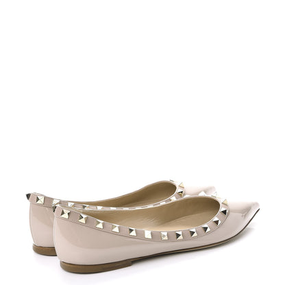 Valentino Garavani Patent Rockstud Ballerina Flats 38 Poudre 4 of 9