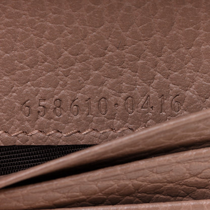 Gucci Dollar Calfskin GG Supreme Monogram GG Marmont Card Case Porcelain Rose Beige Ebony 7 of 10