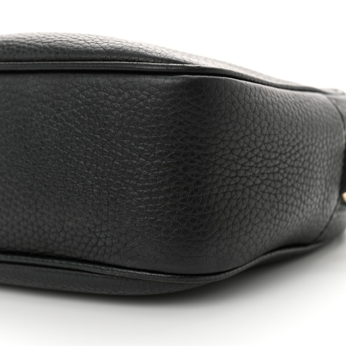 Pebbled Calfskin Small Soho Disco Bag Black