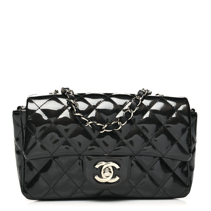 Chanel Striated Patent Quilted Mini Rectangular Flap Black 1 of 10