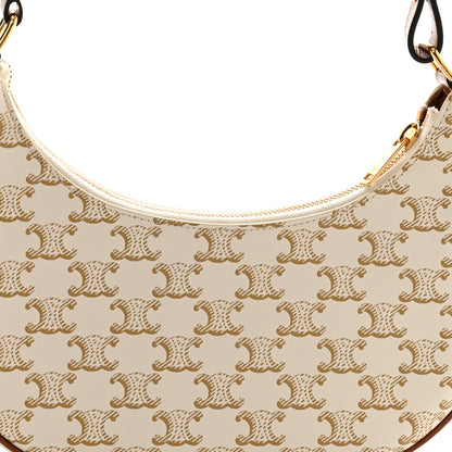 Celine Canvas Calfskin Ava Triomphe Shoulder Bag White 8 of 10