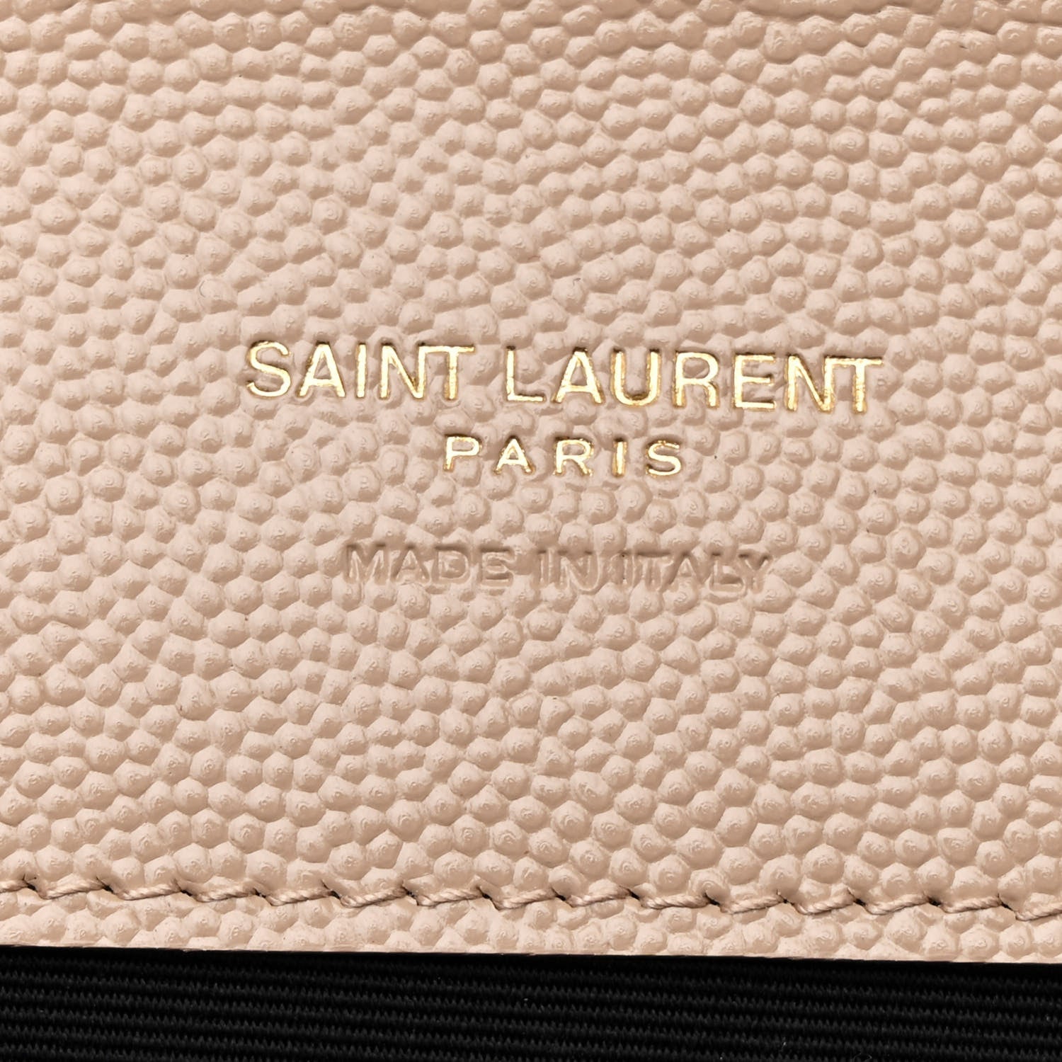 Saint Laurent Grain De Poudre Matelasse Chevron Monogram Envelope Clutch Dark Beige 6 of 8
