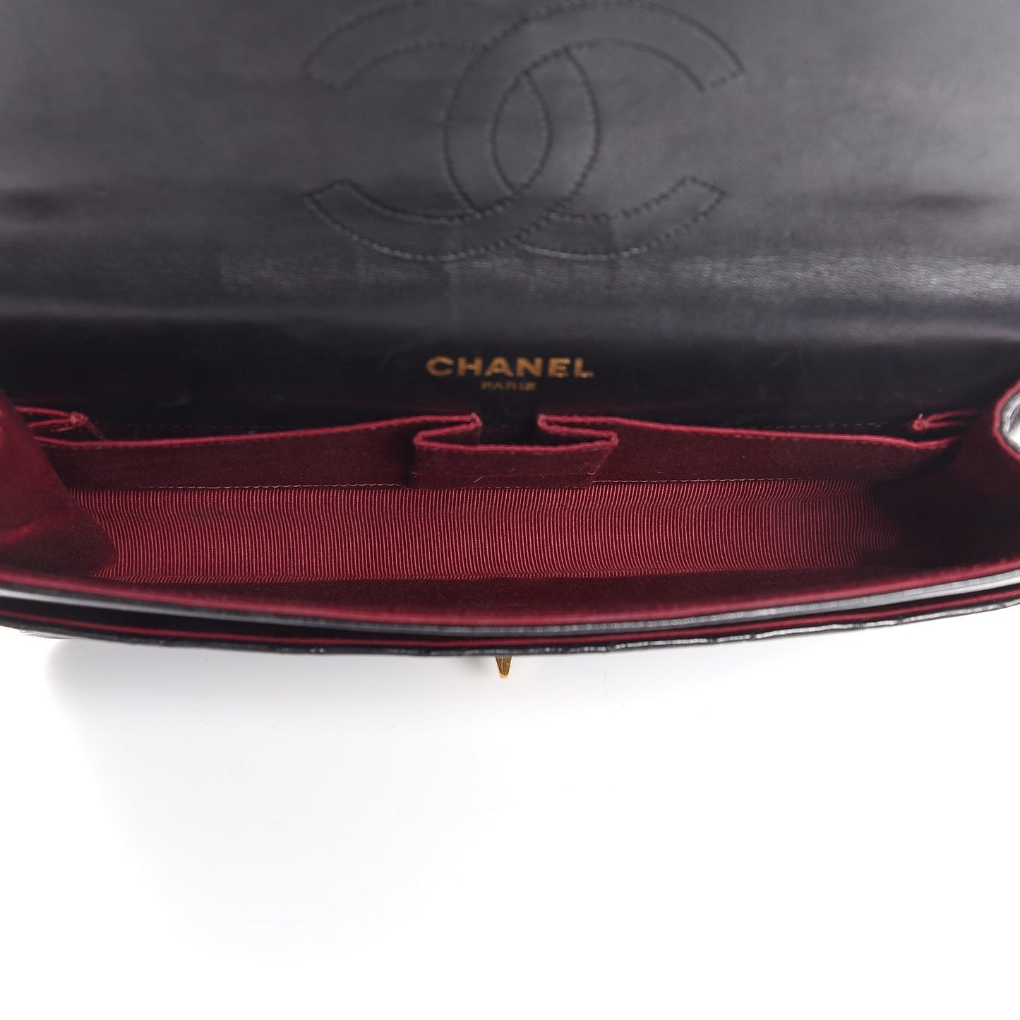 Lambskin Quilted Medium Bijoux Chain Double Flap Black