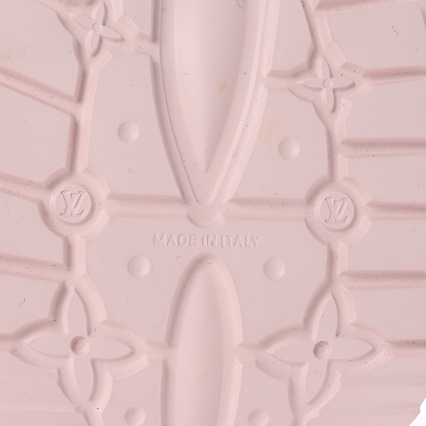 Rubber Monogram Embossed Pool 55 Flat Comfort Mule 39 Rose Clair