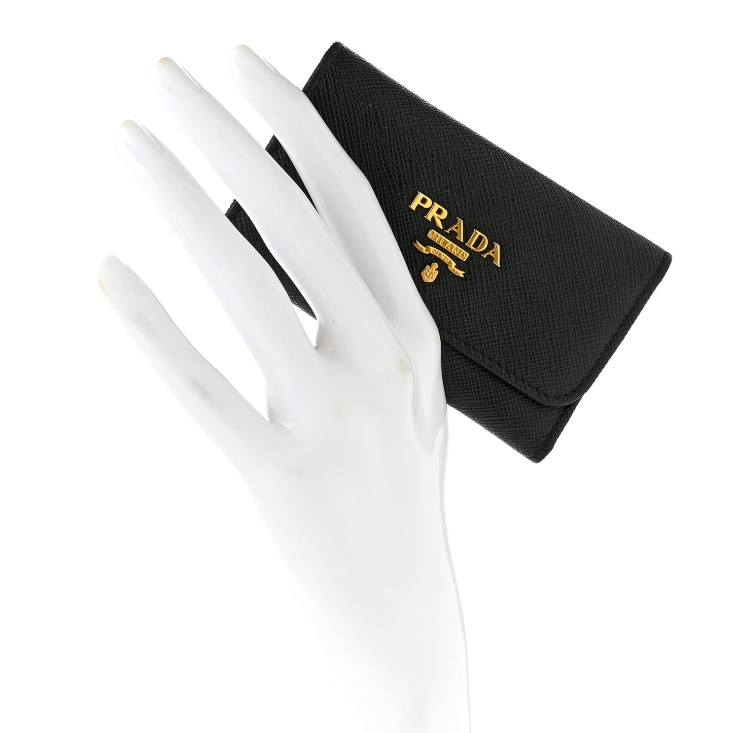 Saffiano Metal 6 Key Holder Black