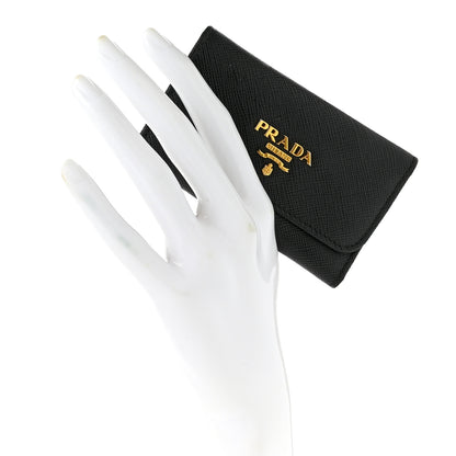 Prada Saffiano Metal 6 Key Holder Black 2 of 6