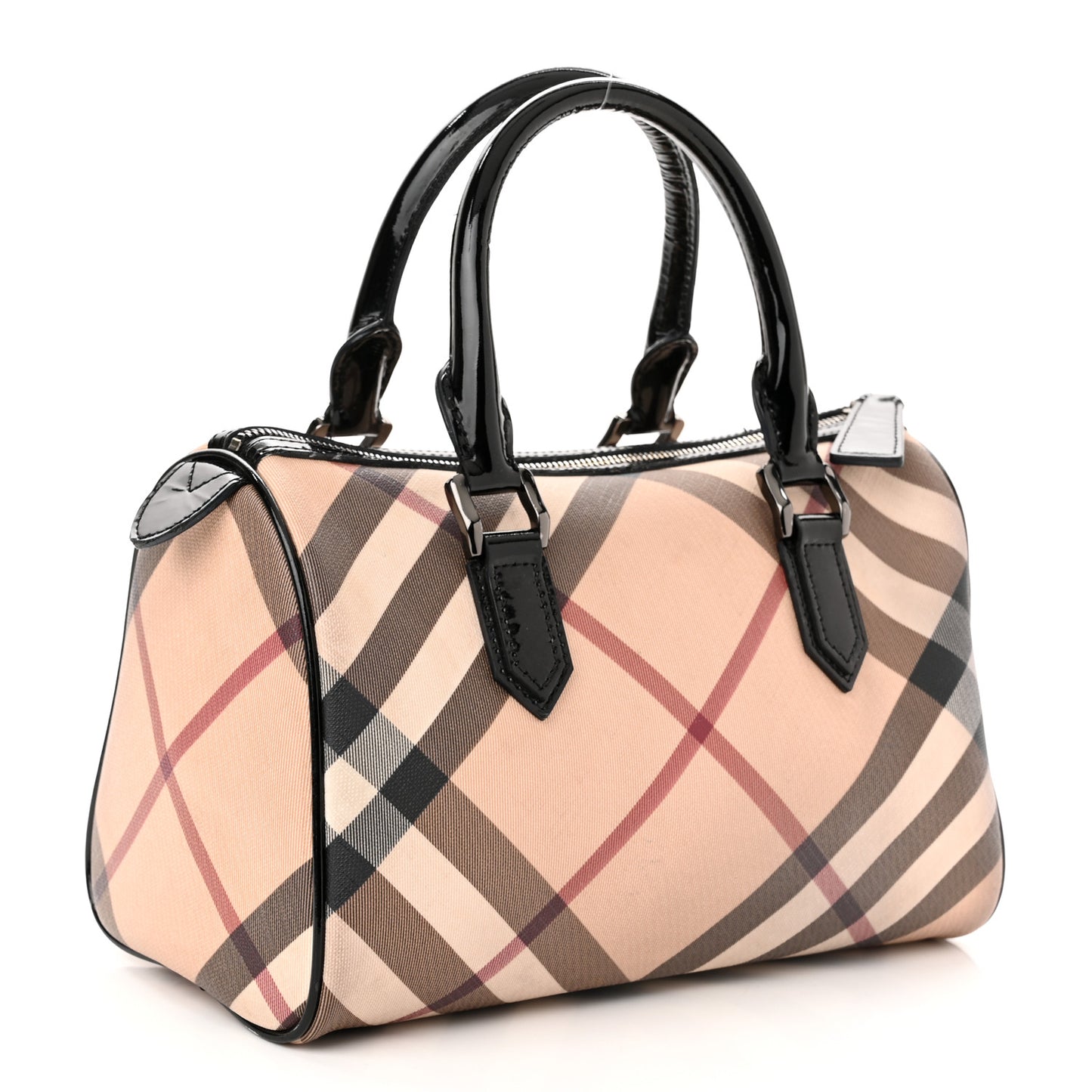 Supernova Check Patent Small Chester Bowling Bag Black