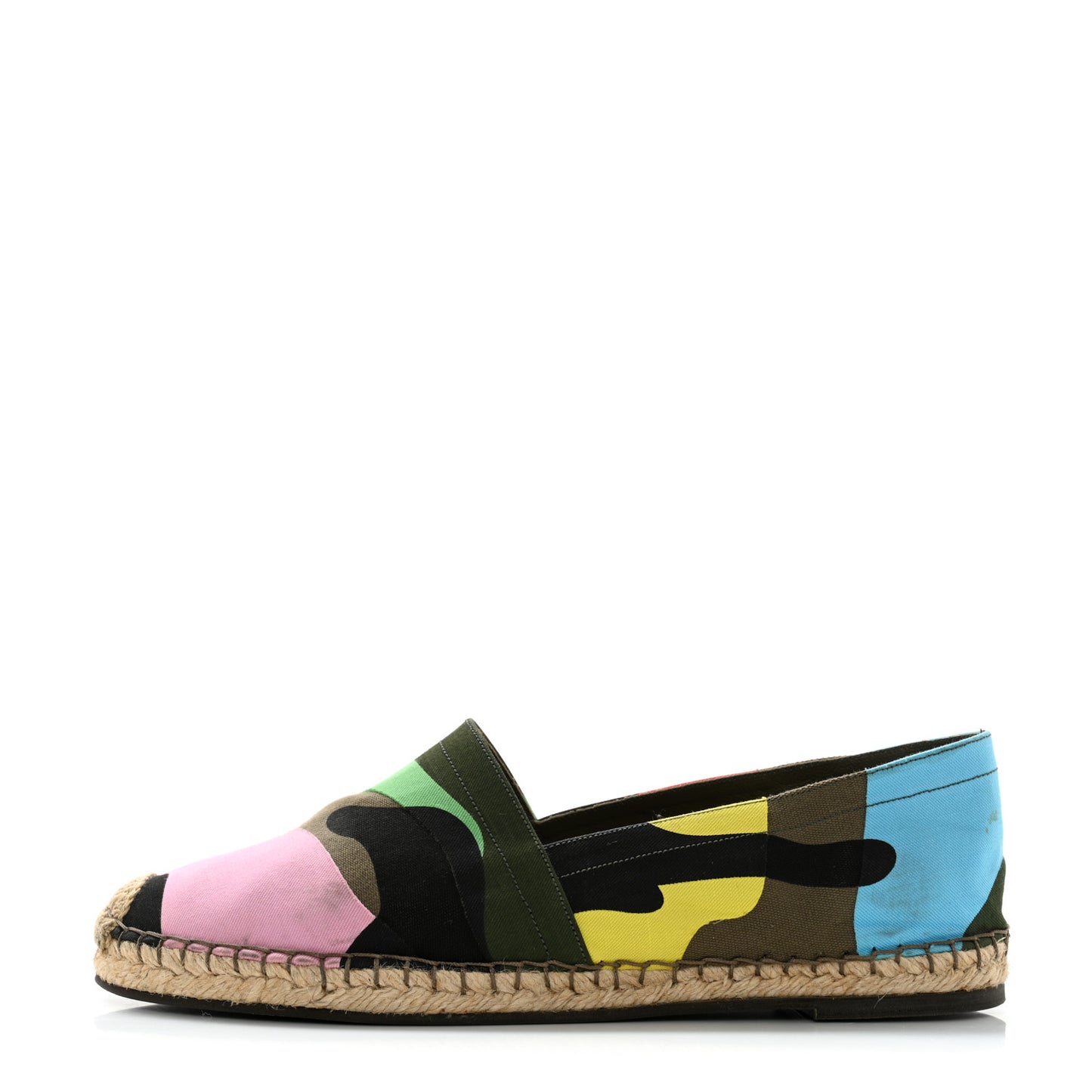 Canvas Camouflage Espadrille Flats 39 Multicolor