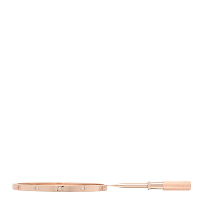 Cartier 18K Pink Gold 10 Diamond Small LOVE Bracelet 16 3 of 5