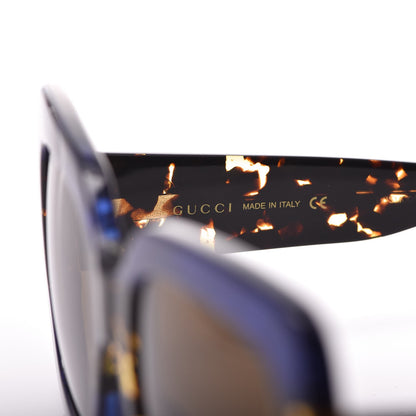 Gucci Square Frame GG0083S Sunglasses Glitter Blue Havana Brown 6 of 8