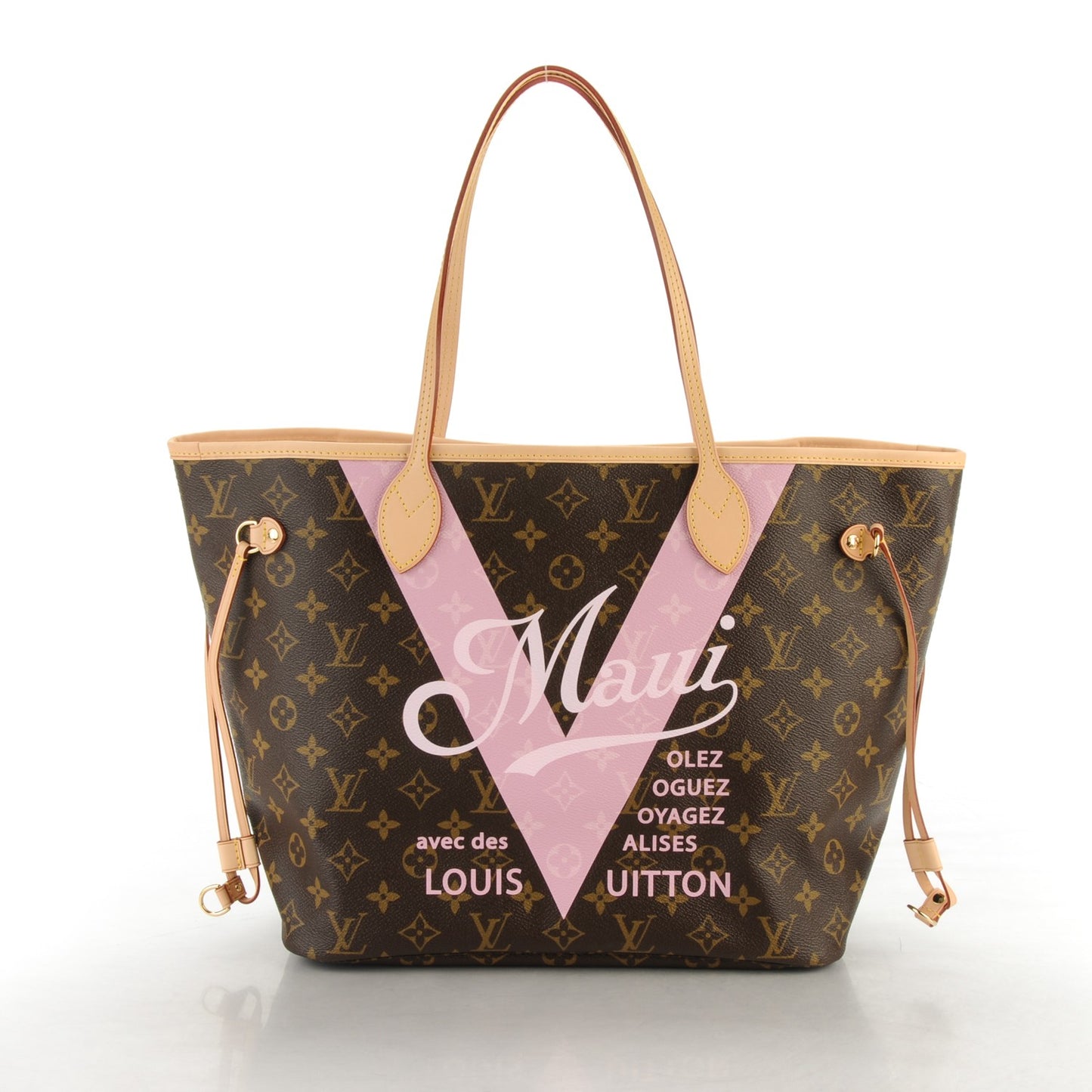Monogram Maui V Neverfull MM Rose Ballerine