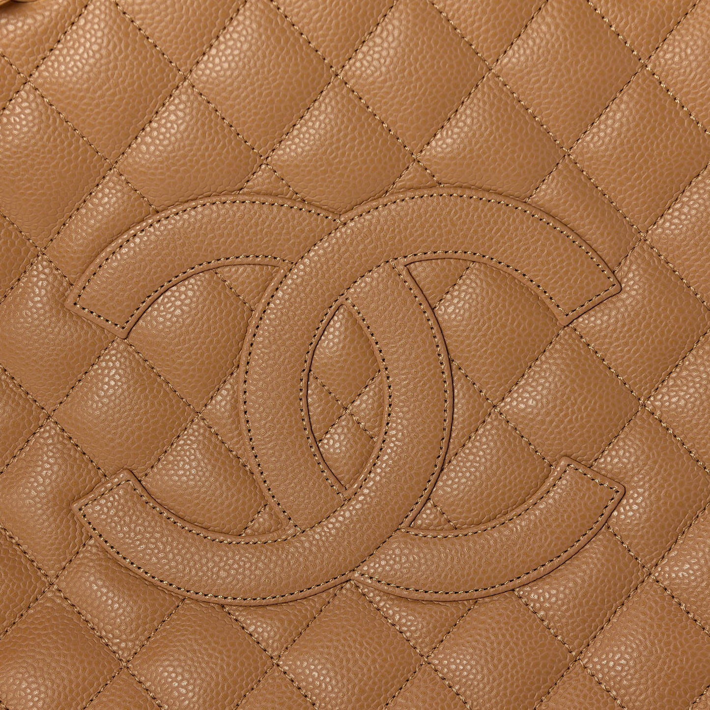 Caviar Quilted Grand Shopping Tote GST Beige