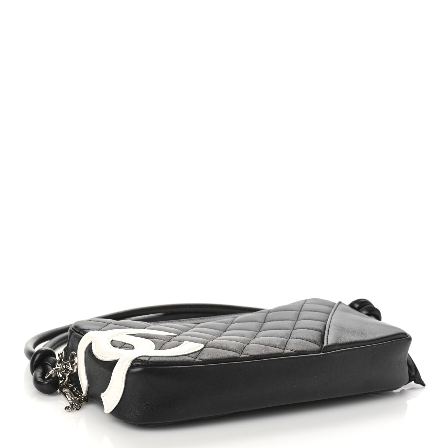 Calfskin Quilted Cambon Pochette Black White