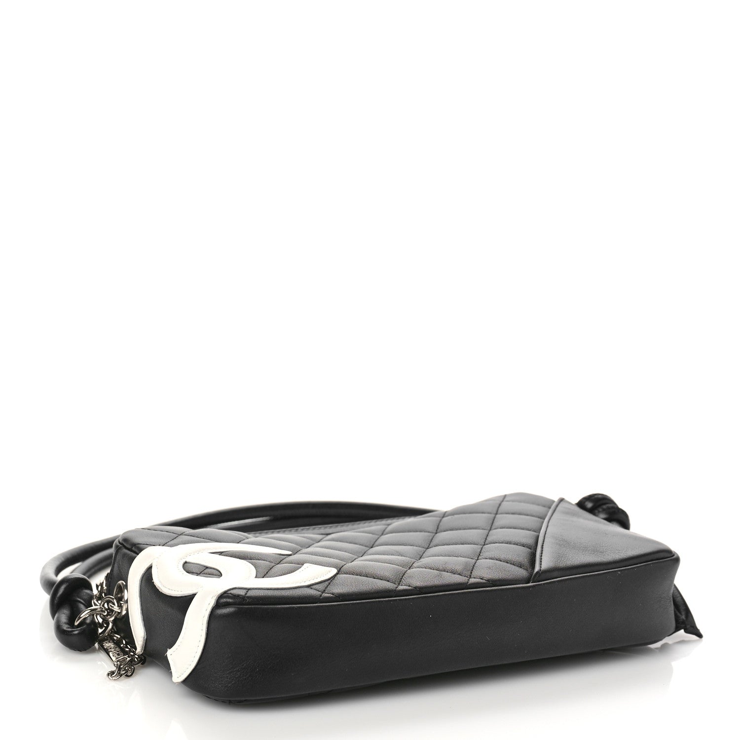 Chanel Calfskin Quilted Cambon Pochette Black White 4 of 9
