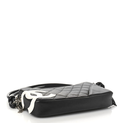 Chanel Calfskin Quilted Cambon Pochette Black White 4 of 9
