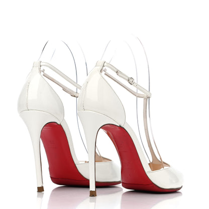 Christian Louboutin Patent Senora 100 Sandals 38 White 3 of 4