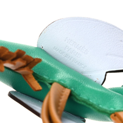 Hermes Milo Lambskin Grigri Rodeo Pegase Horse Bag Charm PM Menthe Sesame Bleu Brume 3 of 4