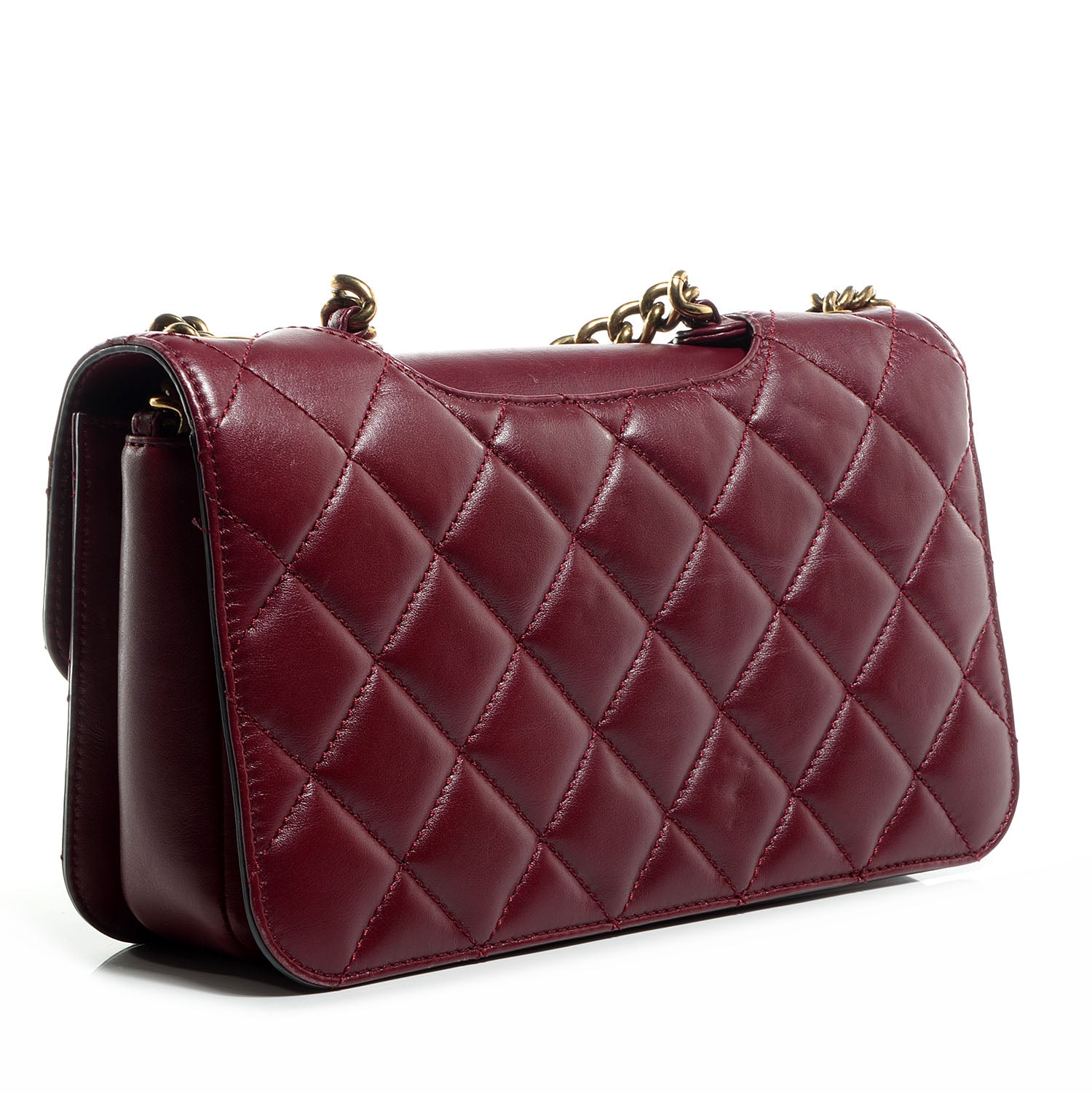 Chanel Calfskin Perfect Edge Medium Flap Burgundy 3 of 9