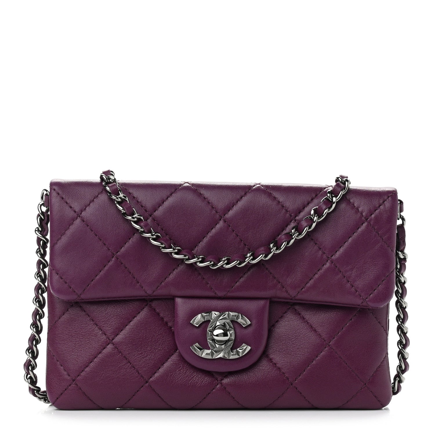 Chanel Lambskin Quilted Mini Mineral Nights Flap Crossbody Bag Purple 1 of 11