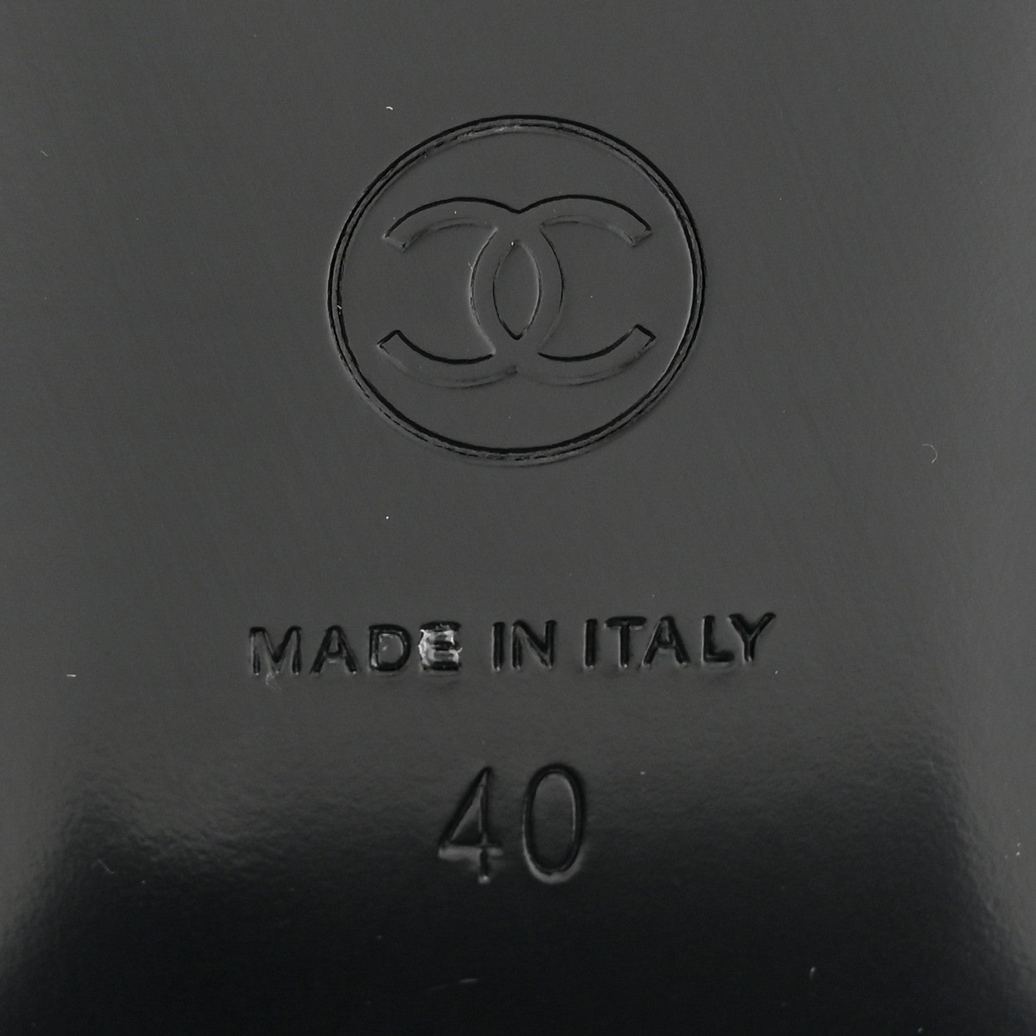 Chanel Shiny Calfskin Logo Loafers 40 Black 6 of 9