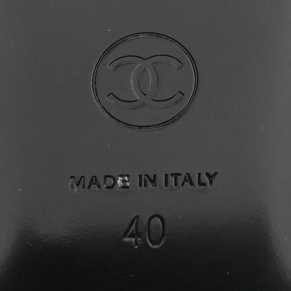 Chanel Shiny Calfskin Logo Loafers 40 Black 6 of 9