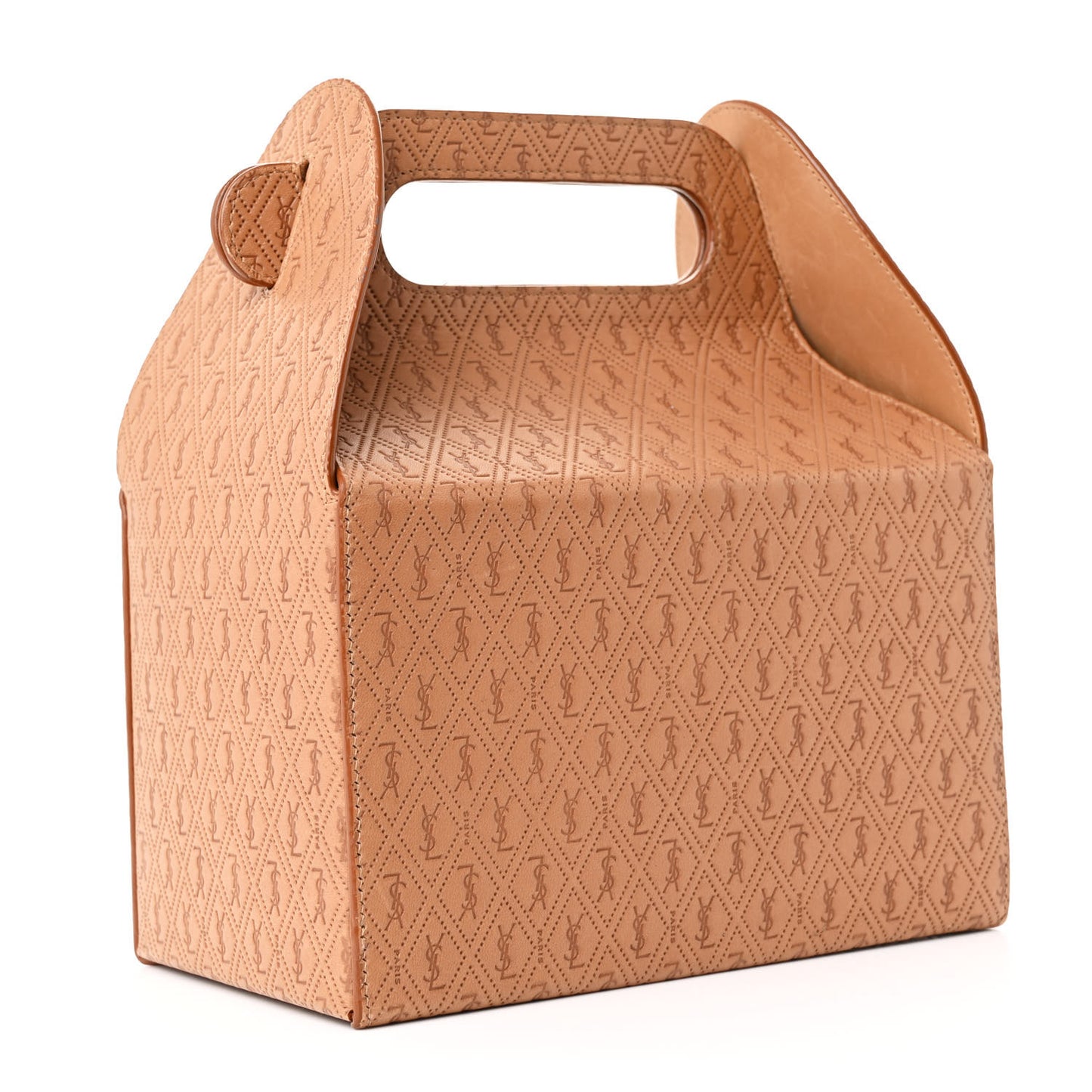 Calfskin Monogram Take Away Box Dusty Vintage Brown Gold
