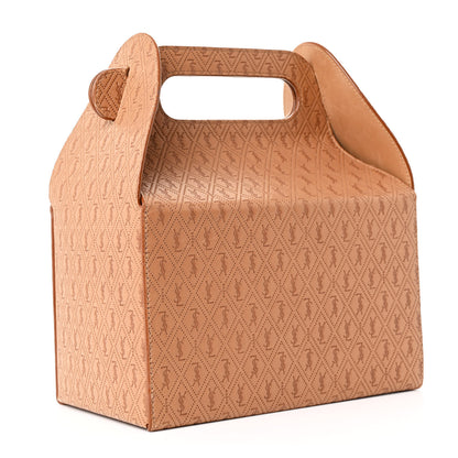 Saint Laurent Calfskin Monogram Take Away Box Dusty Vintage Brown Gold 3 of 11