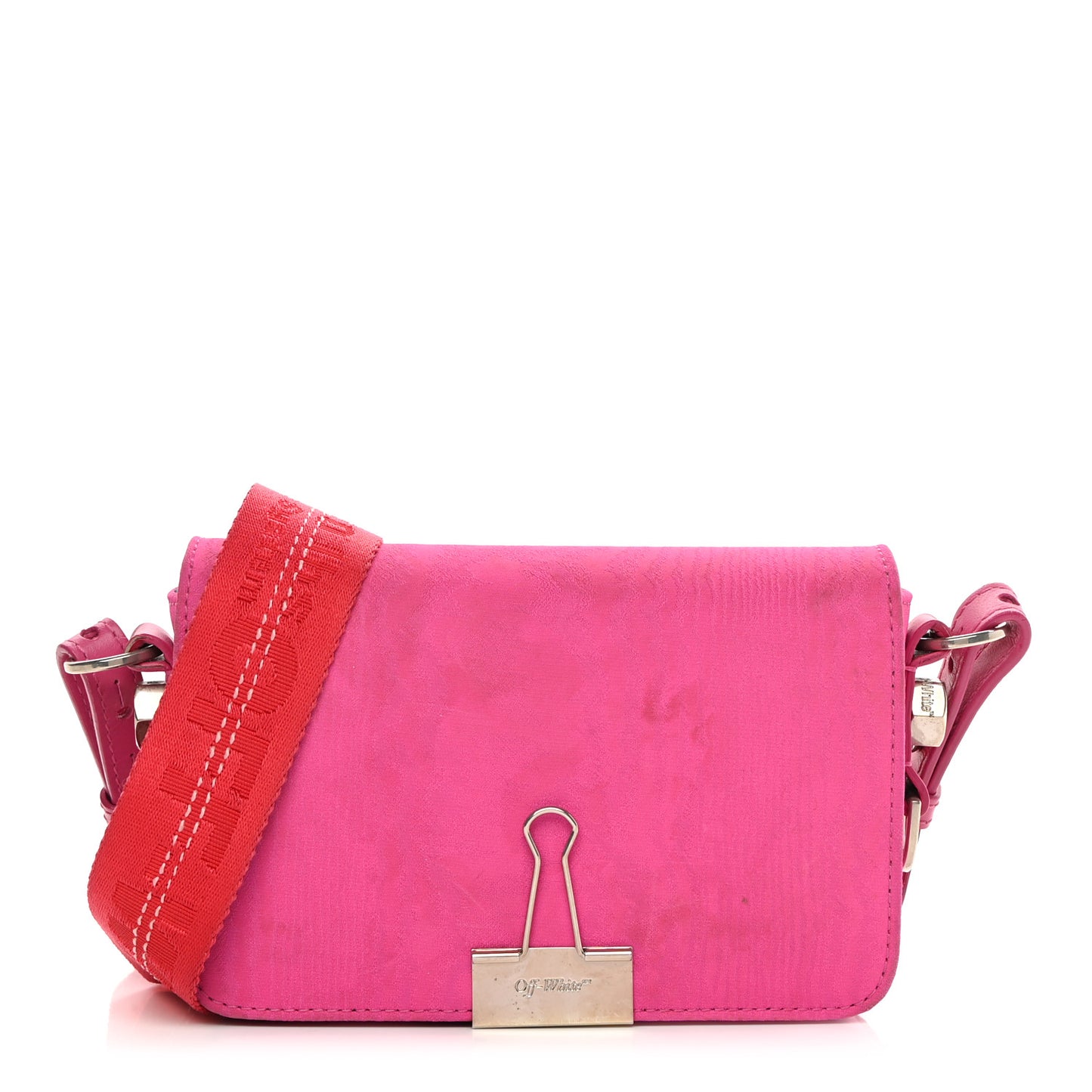 Nylon Mini Binder Clip Bag Fuchsia Red