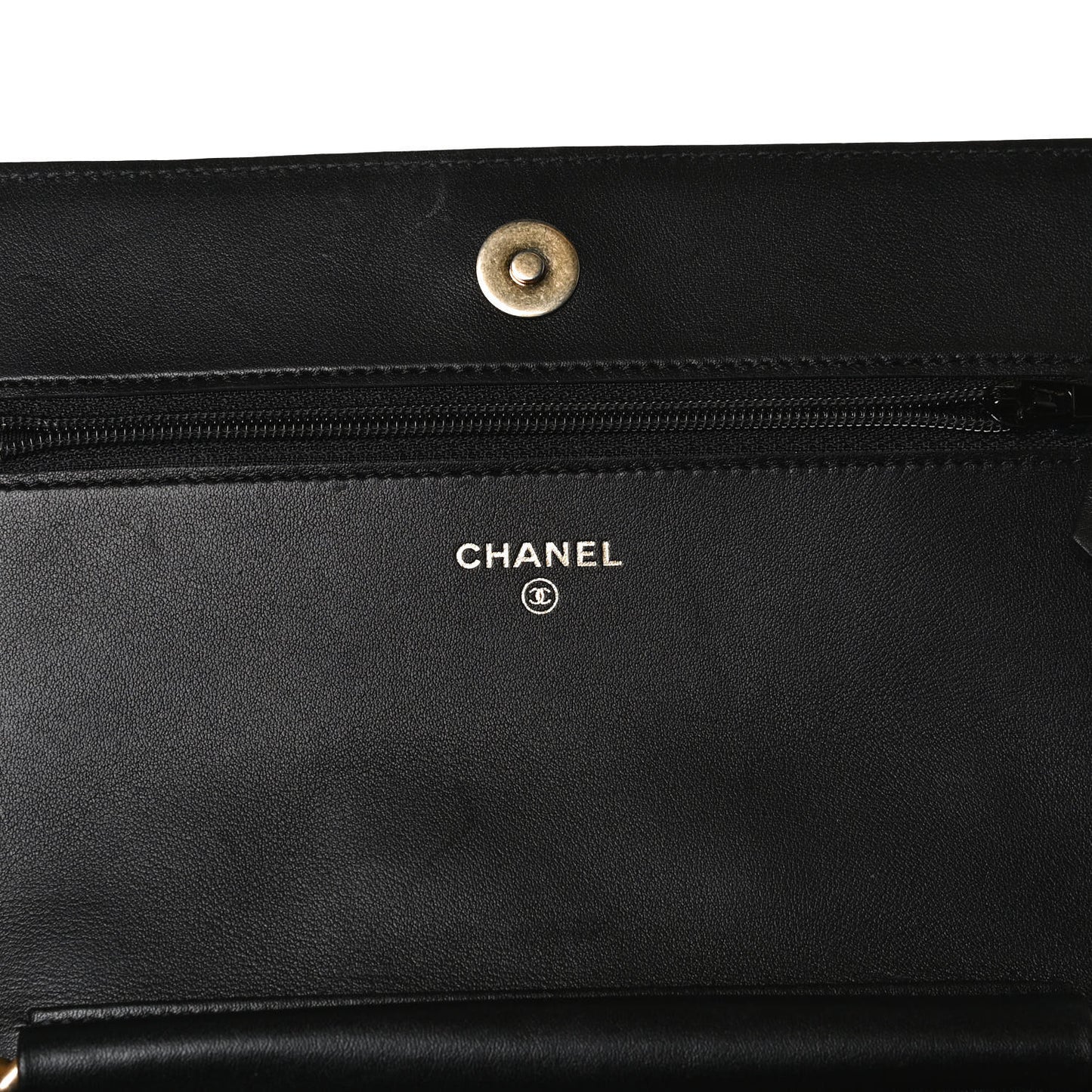 Caviar Quilted Boy Wallet On Chain WOC Black
