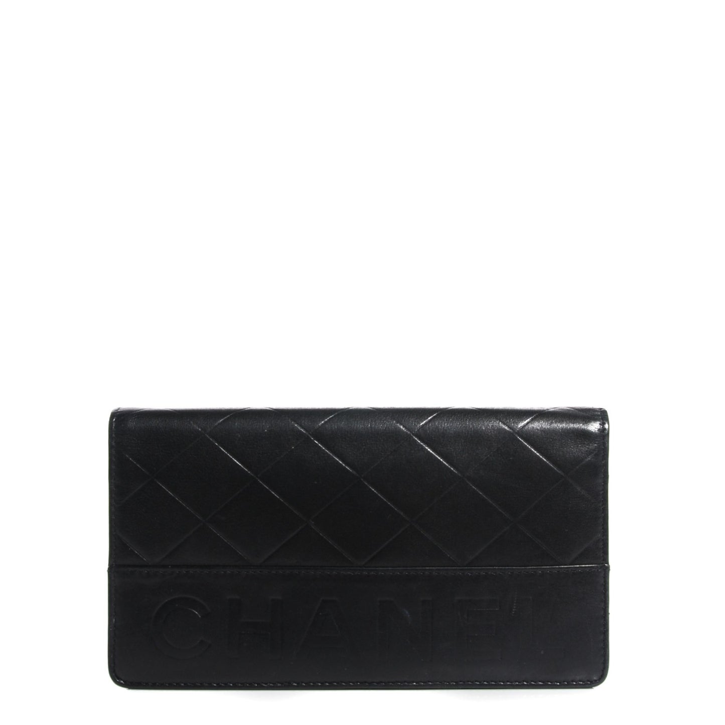 Lambskin Quilted Yen Wallet Black