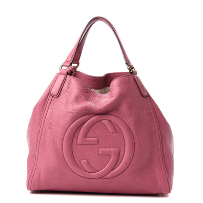 Gucci Pebbled Calfskin Medium Soho Shoulder Bag Fresia Rose 1 of 8